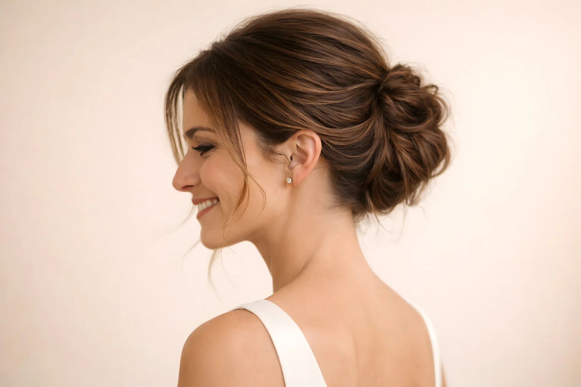 Chignon mariage et coiffure de soirée au salon Mickael Roman Vayres